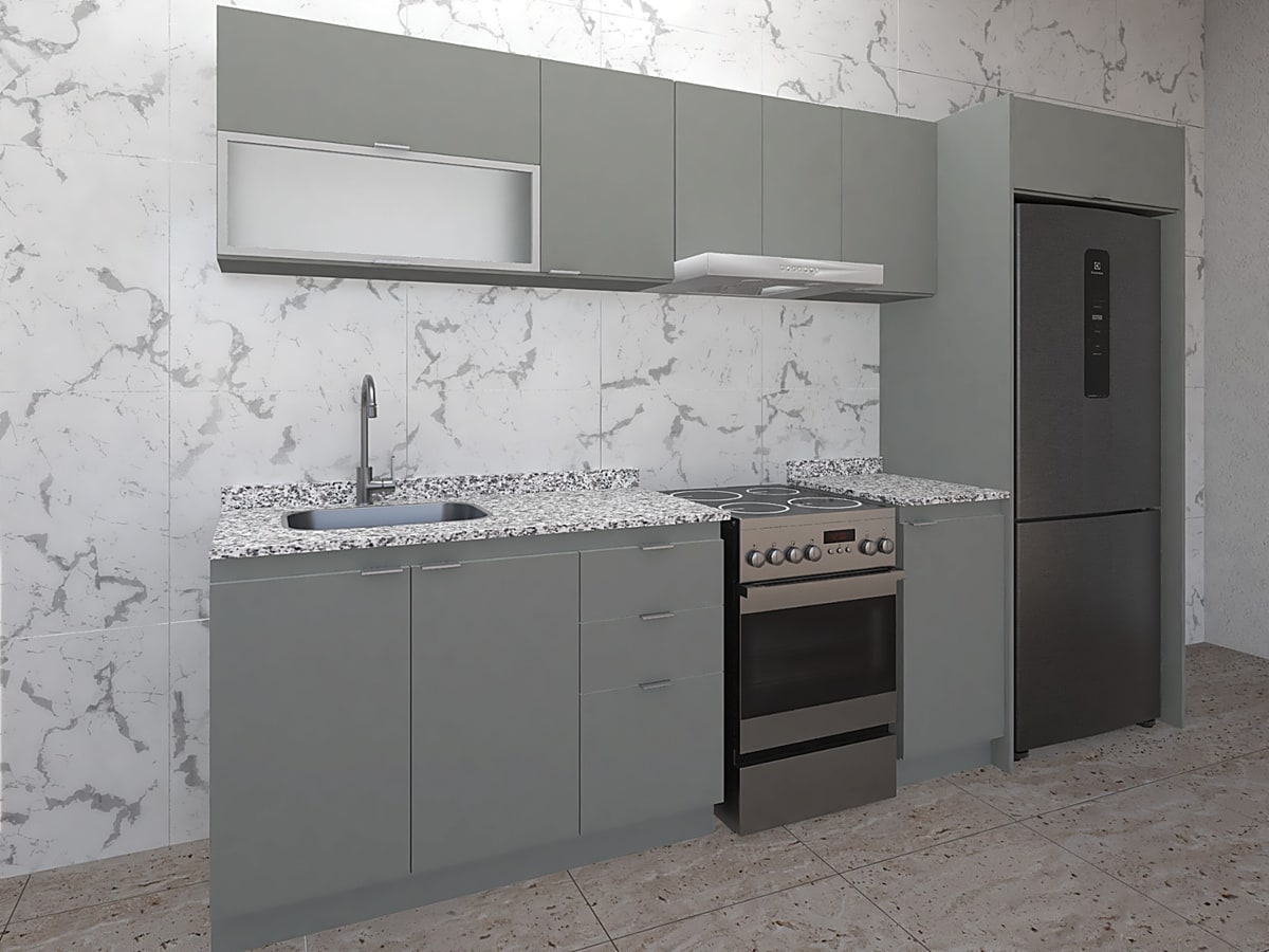 Combo Cocina Completo. Bajo Mesada 1,60 Mt Y Alacena 3 Mt