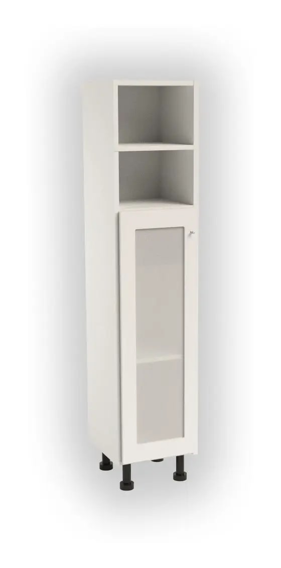 Organizador vidriado 130 x 30 puerta y estante abierto