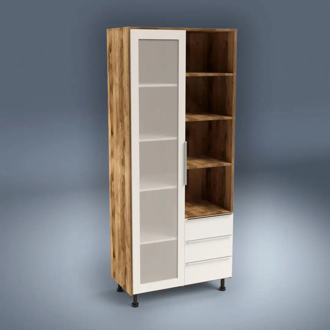 Organizador multiusos 1,80 alto x 0,80 ancho x 0,40 profundidad. Puerta de vidrio