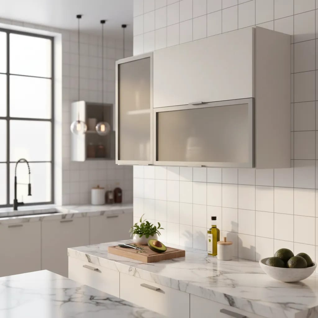 Alacena 90 x 60 doble vidrio con ALUMINIO
