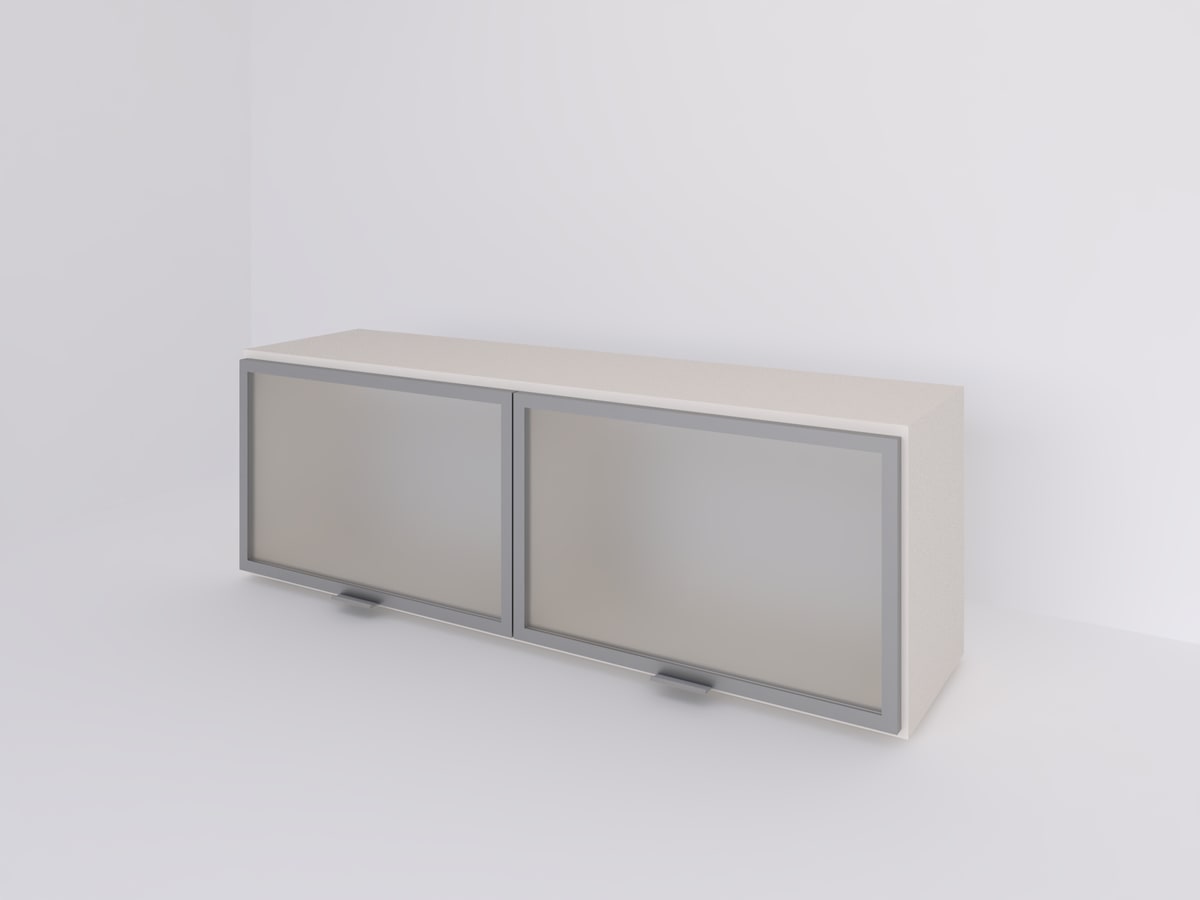 Alacena 120 x 40 dos rebatibles vidriadas con ALUMINIO