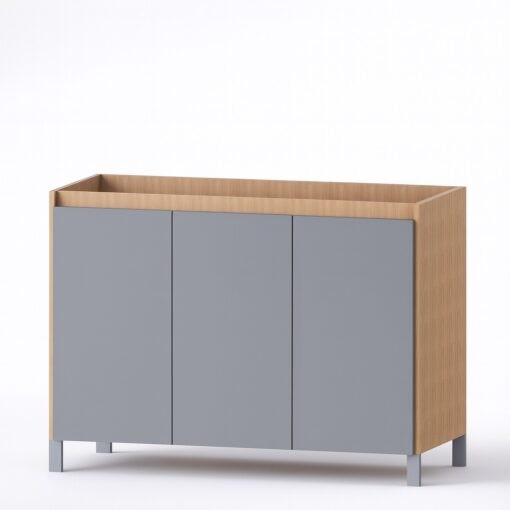 Bajo mesada 1,20 tres puertas- Gris Basalto y Paraíso