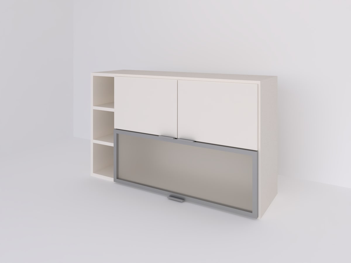 Alacena 1 MT x 60 vidriada con ALUMINIO