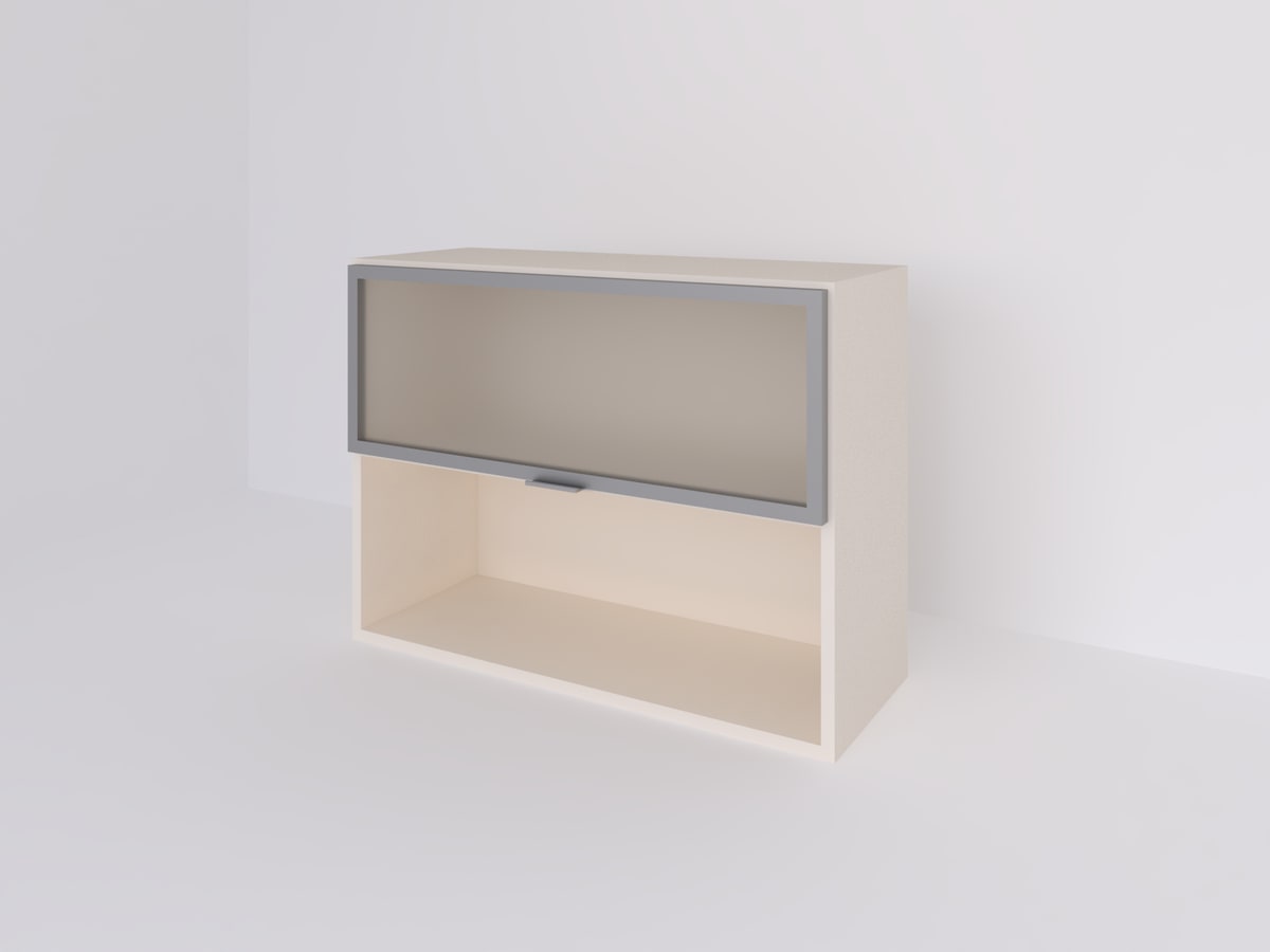 Alacena 80 x 60 rebatible vidriada con ALUMINIO y hueco abajo